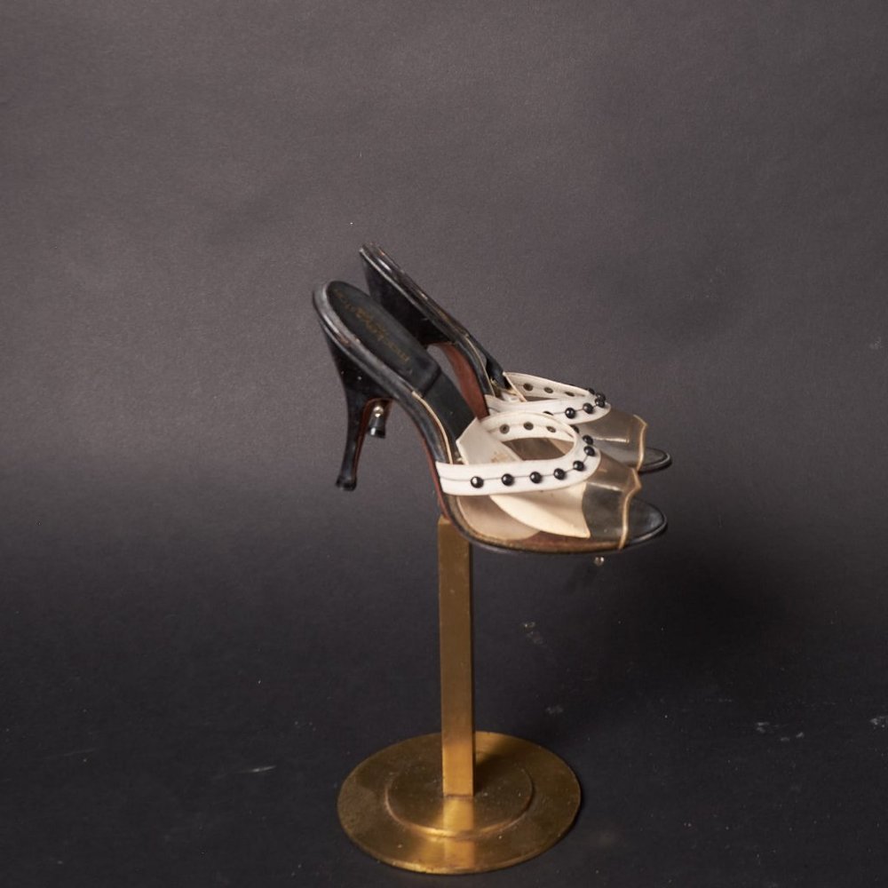 1950s Black and White Spring-o-lators Heels